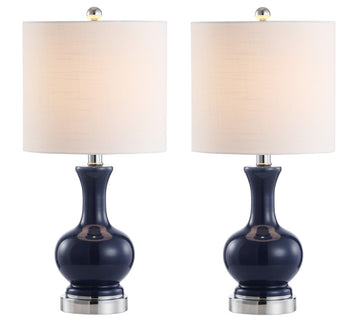 Cox 22" Glass/Metal LED Table Lamp - JONATHAN Y